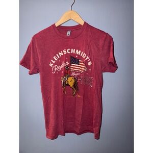 Kleinschmidts Rodeo Graphic T Shirt Red American Flag Horse Rider Mens S